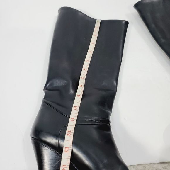 LONTE leather  high  slip on black Bootssize 37  US   6.5 - Picture 13 of 13